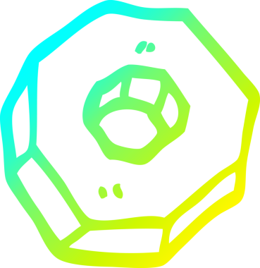 Bir insan tarafından çizilmiş bir çizgi filmin soğuk gradyan çizimi.