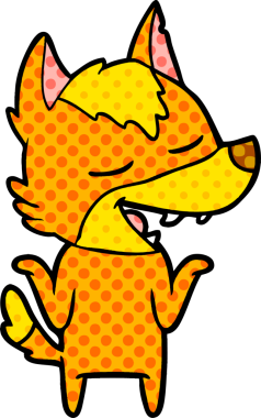 Bir insan tarafından çizilmiş tilki çizgi film karakteri