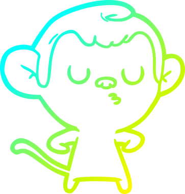 Bir insan tarafından çizilmiş bir çizgi maymun çizimi.