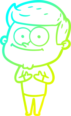 Bir insan tarafından çizilmiş gülümseyen bir çizgi film çizimi.