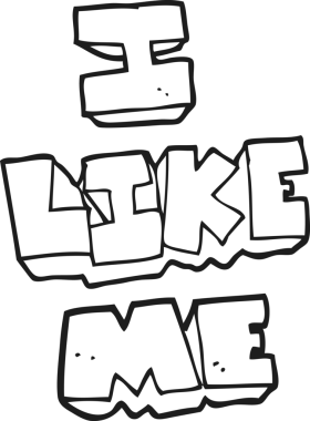 El yazısıyla çizilmiş siyah beyaz karikatür. Bir insan tarafından çizilmiş sembolüm hoşuma gitti.