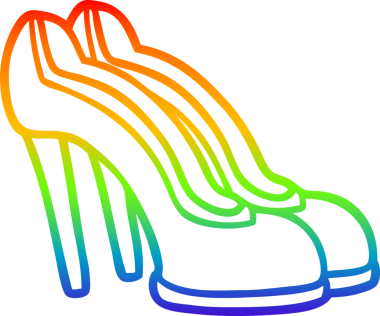 Bir insan tarafından çizilmiş kırmızı çizgili gökkuşağı gradyanı çizimi