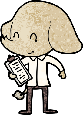 Bir insan tarafından çizilmiş şirin bir fil.