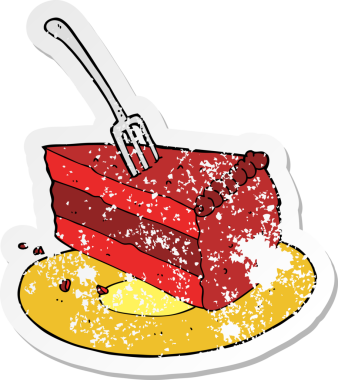 Bir insan tarafından çizilmiş karikatür pastasının geriletilmiş yapıştırması.