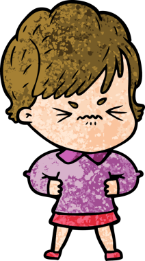 Bir insan tarafından çizilmiş, hayal kırıklığına uğramış bir kadın.