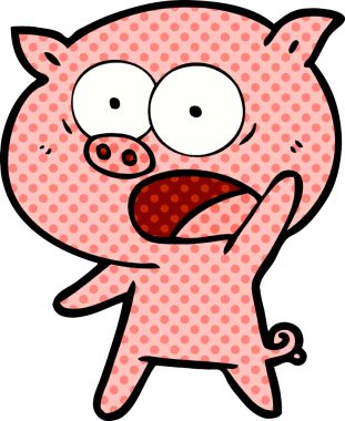 Bir insan tarafından çizilmiş domuz bağırması.