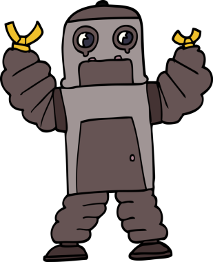 Bir insan tarafından çizilmiş karalama robotu.