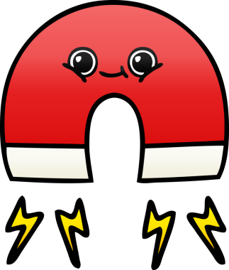 Bir insan tarafından çizilmiş bir mıknatısın gölgelenmiş gradyanı