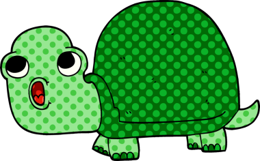 Bir insan tarafından çizilen karikatür şoklu kaplumbağa.