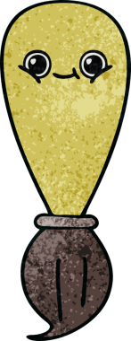 Bir insan tarafından çizilmiş eski grunge desenli bir boya fırçası.