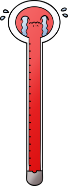 bir insan tarafından çizilmiş karikatür termometresi ağlıyor
