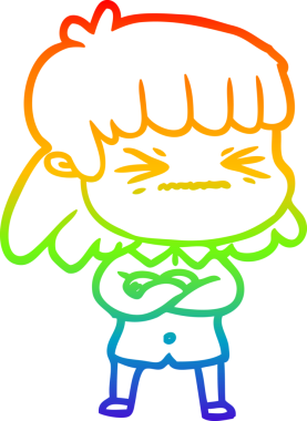 gökkuşağı gradyan çizimi bir insan tarafından çizilmiş bir karikatür kadın