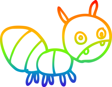 gökkuşağı gradyan çizgi çizimi bir insan tarafından çizilmiş endişeli bir karınca