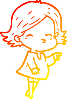 Bir insan tarafından çizilen çizgi film karakterinin sıcak çizgi çizimi