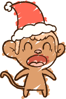 Bir insan tarafından çizilen Noel Maymun Tebeşiri