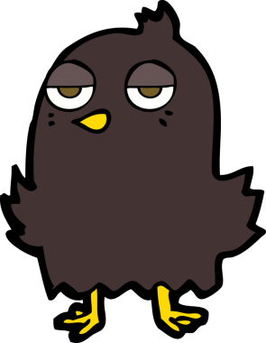 Bir insan tarafından çizilmiş sıkıcı bir kuş.