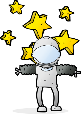 Bir insan tarafından çizilmiş bir uzay adamı.