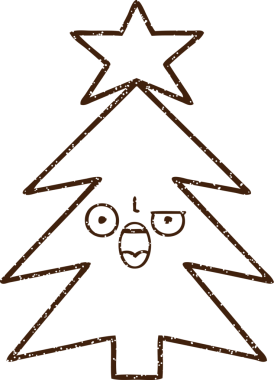 Bir insan tarafından çizilmiş Noel Ağacı Kömürü