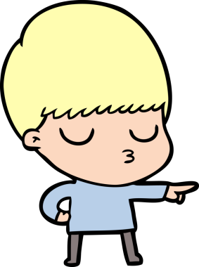 Bir insan tarafından çizilmiş sakin çocuk çizgi filmi.