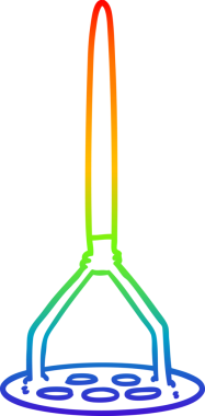 gökkuşağı gradyan çizgi çizimi bir insan tarafından çizilmiş patates ezici çizgi