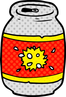 Bir insan tarafından çizilmiş bir kutu soda.