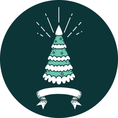 Bir insan tarafından çizilmiş çam ağacının dövmesi.