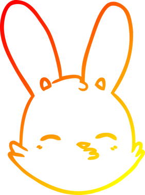 Bir insan tarafından çizilmiş bir tavşan suratının sıcak çizgi çizimi