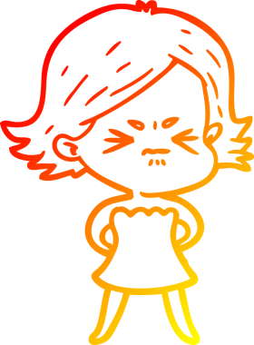 Bir insan tarafından çizilmiş kızgın bir karikatür çizimi.