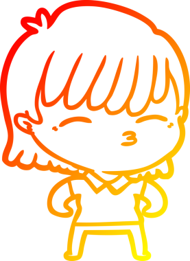 Bir insan tarafından çizilmiş bir karikatür kadın çizimi