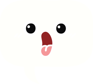 Bir insan tarafından çizilmiş bir konuşma baloncuğunun düz renk retro karikatürü