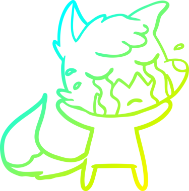 Bir insan tarafından çizilmiş ağlayan tilki çizgi filmi.