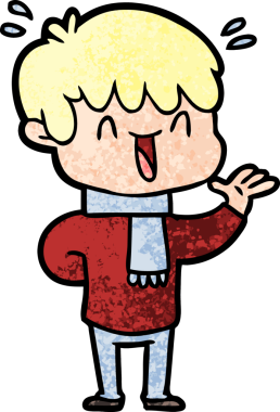 Bir insan tarafından çizilmiş gülen çocuk.