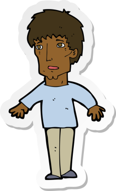 Bir insan tarafından çizilmiş bir karikatür çıkartması.