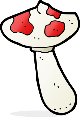 Bir insan tarafından çizilmiş mantar taburesi.