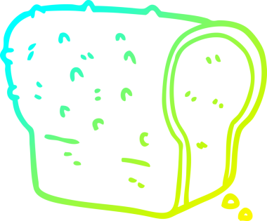 Bir insan tarafından çizilmiş bir somun ekmeğin soğuk gradyan çizimi