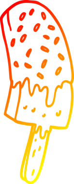 Bir insan tarafından çizilmiş bir dondurmanın sıcak çizgi çizimi.