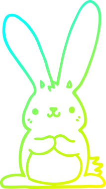 Bir insan tarafından çizilmiş bir çizgi film tavşanı çizimi