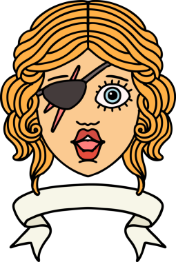 Retro Dövme Tarzı İnsan Rogue karakteri Bir insan tarafından çizilmiş pankartıyla