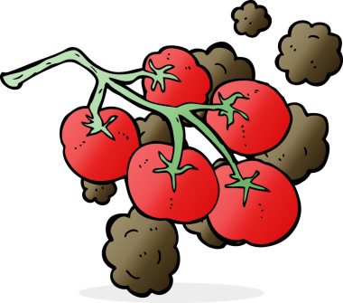 Bir insan tarafından çizilmiş yeşil domatesler