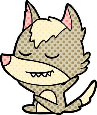 Bir insan tarafından çizilmiş dost canlısı bir kurt.