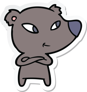 Bir insan tarafından çizilmiş şirin bir ayının çıkartması.