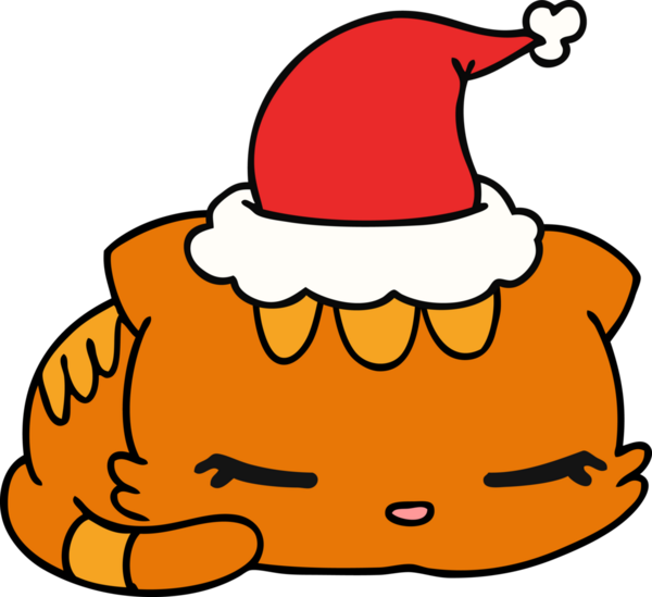 Bir insan tarafından çizilmiş kawaii kedisinin el çizimi karikatürü.