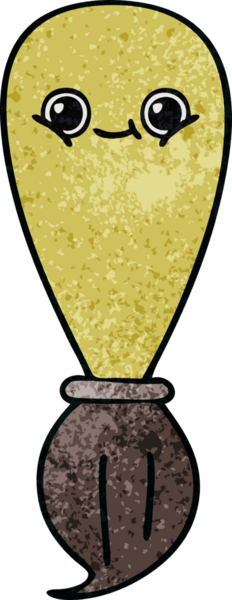 Bir insan tarafından çizilmiş eski grunge desenli bir boya fırçası.