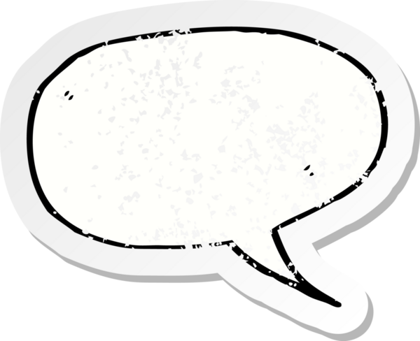 Bir insan tarafından çizilmiş bir karikatür konuşma balonunun gerilimli yapıştırması.