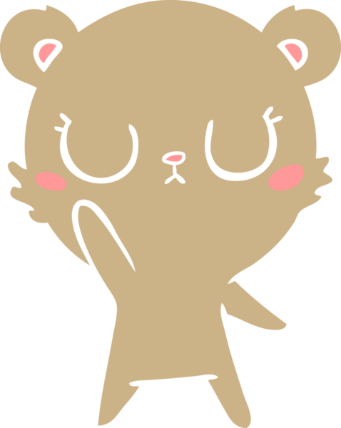 Bir insan tarafından çizilmiş düz renk çizgi film ayısı.