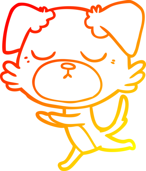 Bir insan tarafından çizilmiş sevimli bir köpeğin sıcak çizgi çizgisi.