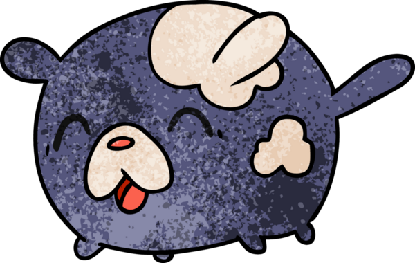 desenli çizgi film çizimi kawaii sevimli yama köpeği bir insan tarafından çizilmiş.