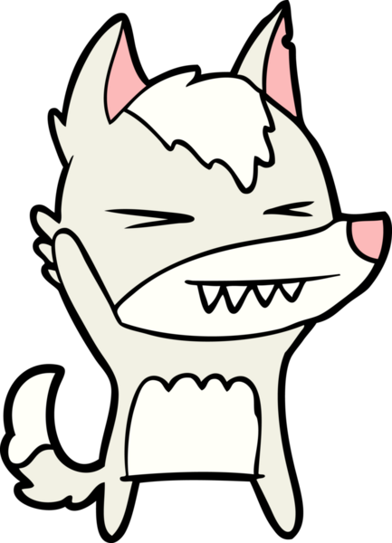 Bir insan tarafından çizilmiş kızgın kurt çizgi filmi.