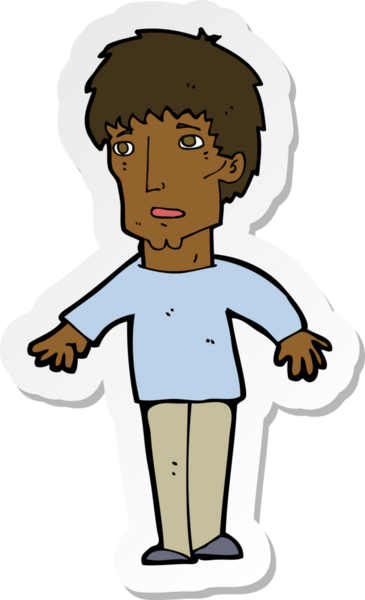 Bir insan tarafından çizilmiş bir karikatür çıkartması.