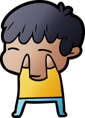 Bir insan tarafından çizilmiş meraklı bir çocuk.